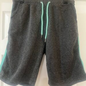 Galaxy By Harvic Charcoal and Aqua Men's Athletic Shorts